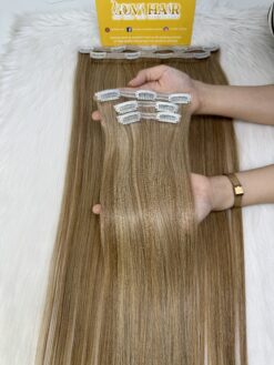 22 Inch Straight Mix Piano Color Clip In Hair Extensions 5 Piece Set