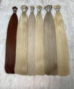 Straight #1001 Lightest Ash Blonde Color I Tip Hair Extensions