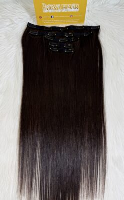 26 Inch Straight #2 Dark Brown Color Clip In Hair Extensions