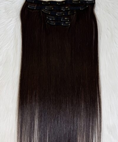 26 Inch Straight #2 Dark Brown Color Clip In Hair Extensions