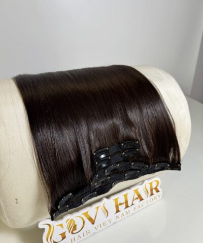 26 Inch Straight #2 Dark Brown Color Clip In Hair Extensions