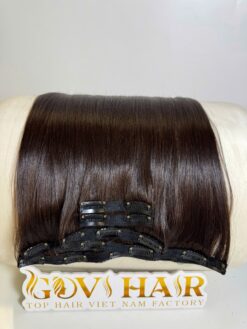 Straight #2 Dark Brown Color Clip In Hair Extensions