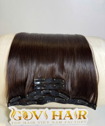 Straight #2 Dark Brown Color Clip In Hair Extensions
