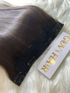 26 Inch Straight #3 Dark Brown Halo Hair Extensions 100% Human Hair 5 26 Inch Straight #3 Dark Brown Halo Hair Extensions