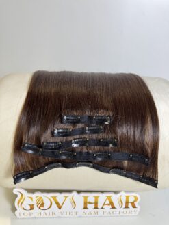 Straight #4 Chocolate Brown Color Clip In Hair Extensions