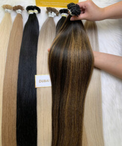 26 Inch Straight Dubai Color Flat Tip Hair Extensions For Professional Salon