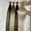 28 Inch Straight #1001 Lightest Ash Blonde Color Flat Tip Hair Extensions