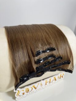 Straight #6 Chesnut Brown Color Clip In Hair Extensions