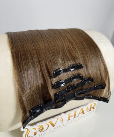Straight #6 Chesnut Brown Color Clip In Hair Extensions