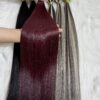 28 Inch Straight Tape In Hair Extensions #99j Burgundy Color