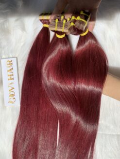 Straight Tape In Hair Extensions #99j Burgundy