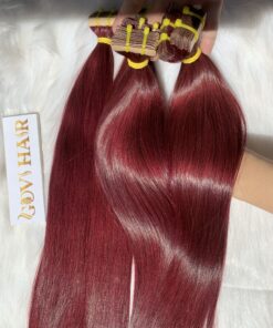 Straight Tape In Hair Extensions #99j Burgundy