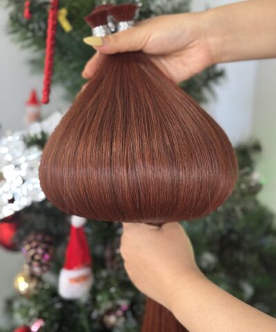 Straight Bulk Human Hair for Braiding 26 Inch #30 Auburn Brown Color 6 Bulk Human Hair for Braiding 26 Inch #30 Auburn Brown