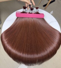 Straight Bulk Human Hair for Braiding 26 Inch #30 Auburn Brown