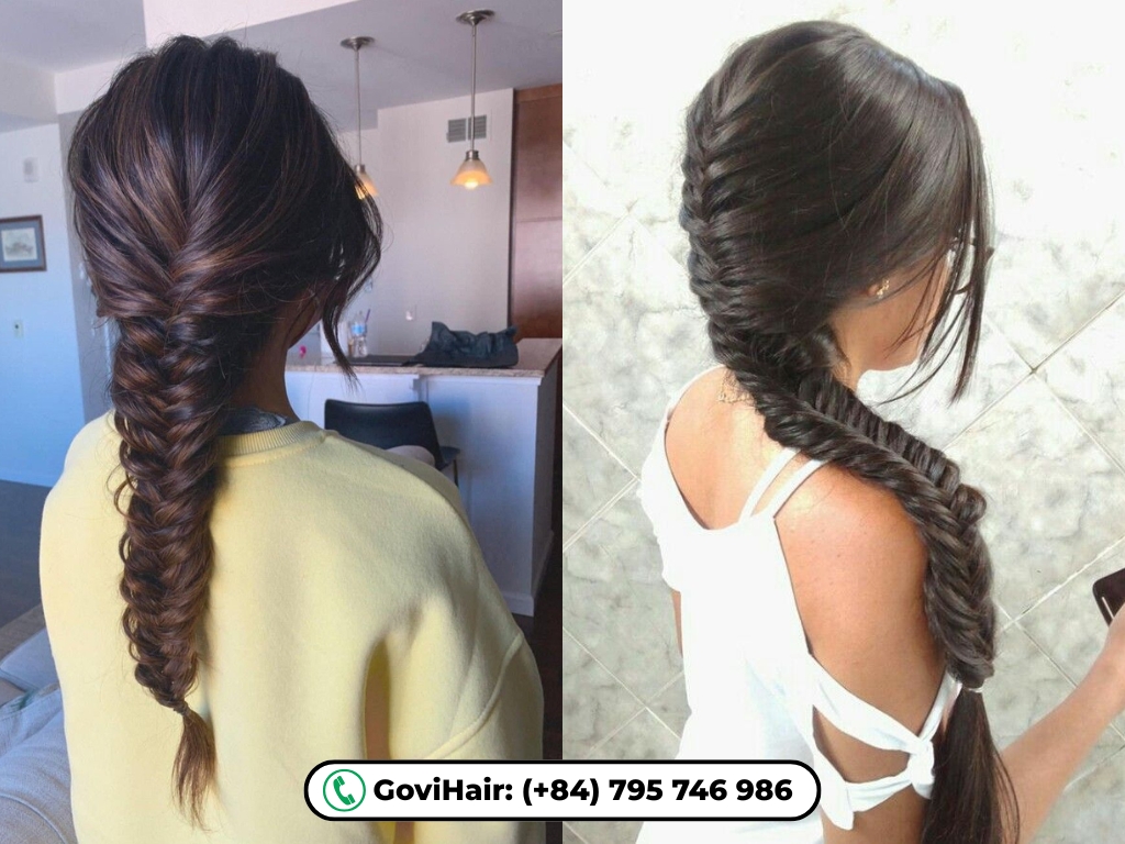 The most popular modern Chinese braided hairstyle is fishtail braid