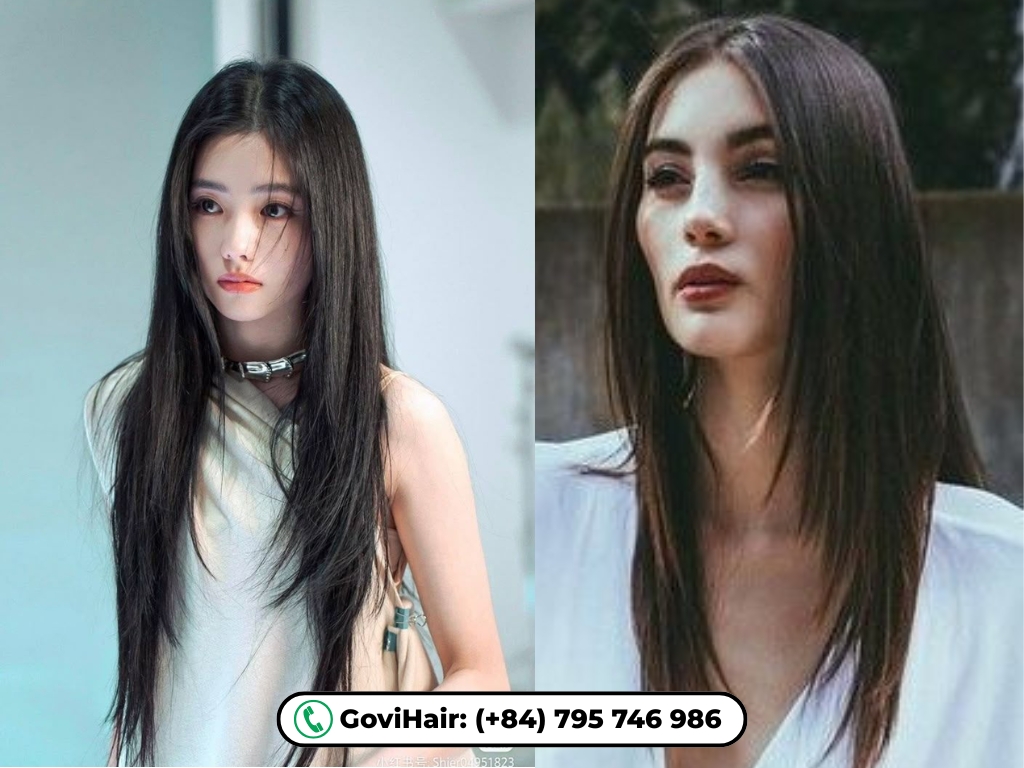 Long and sleek haircut