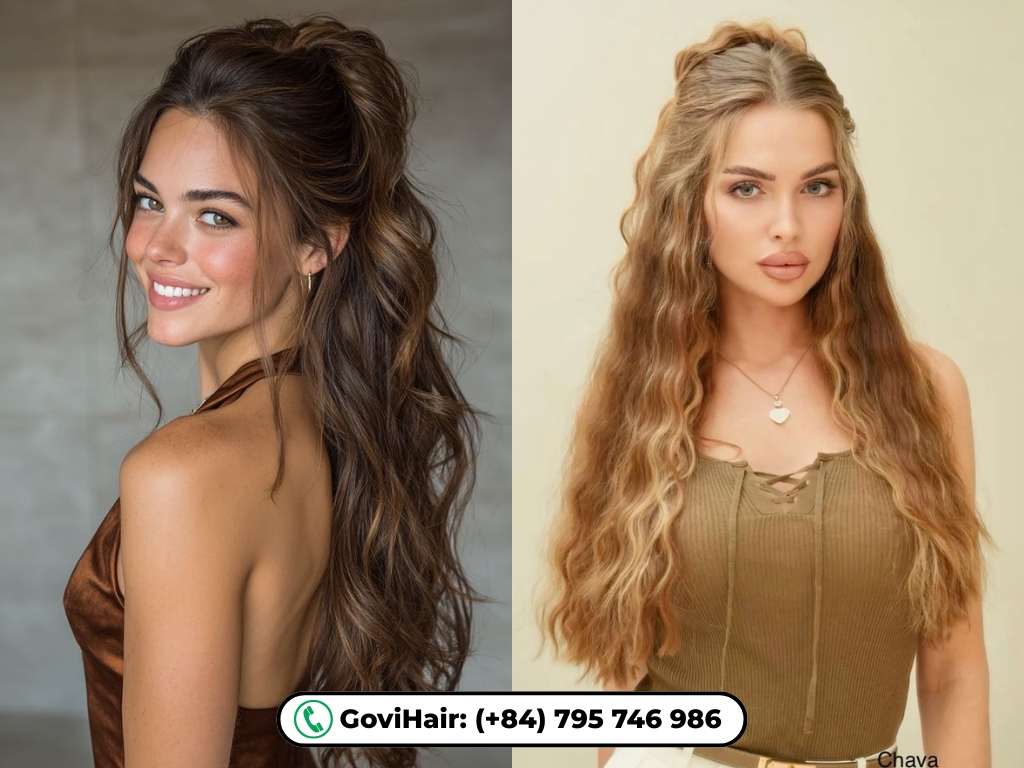 Half-up half-down braids hairstyle