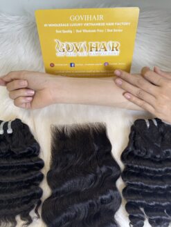 HD Lace Closure 6x6 Deep Wave 22 Inch #1B Natural Black Color