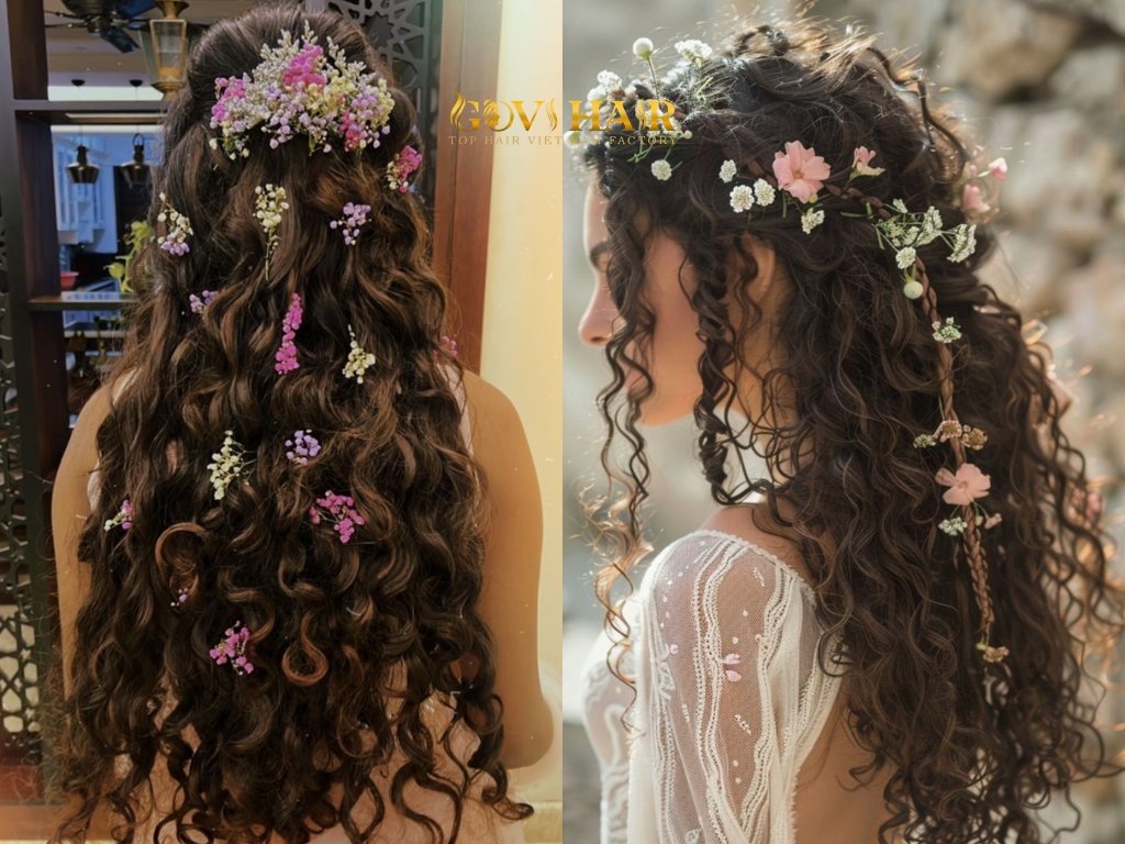 Floral clips and delicate hair vines offer a subtler alternative to full crowns