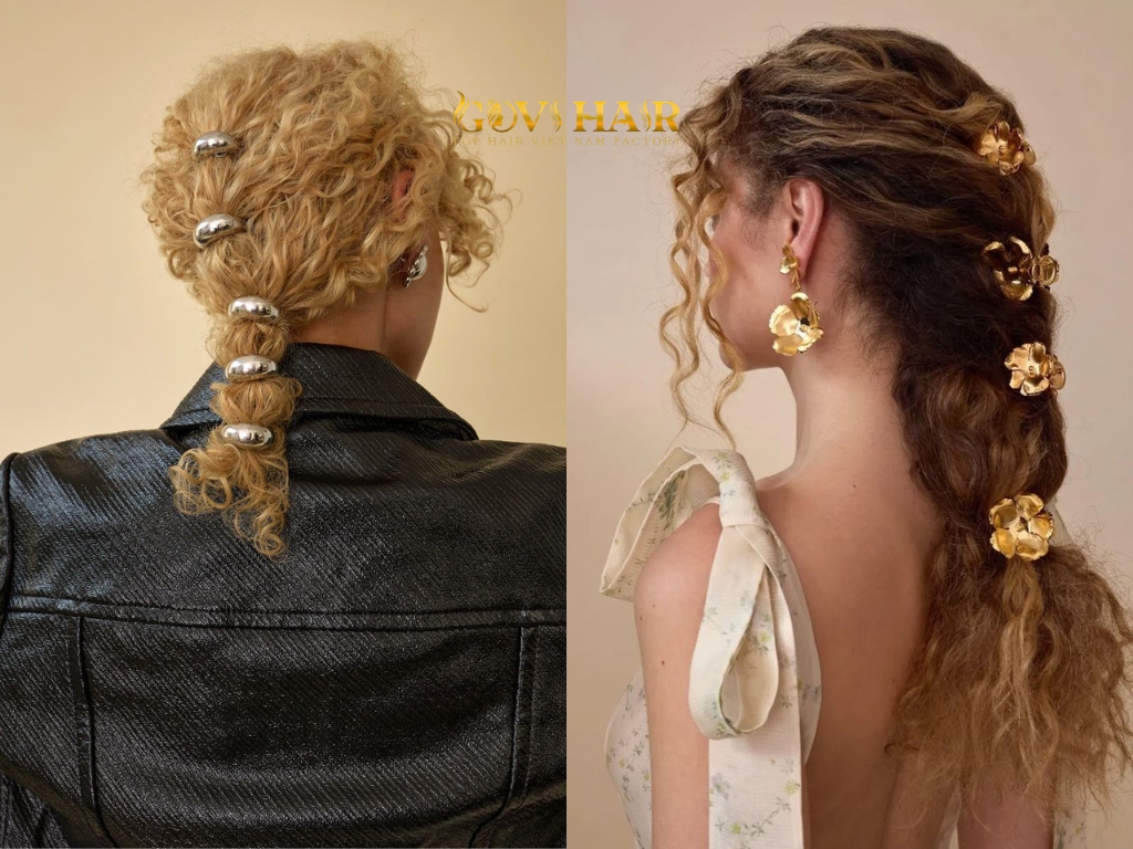 Metal hair cuffs add a handcrafted, earthy touch to braids and twists
