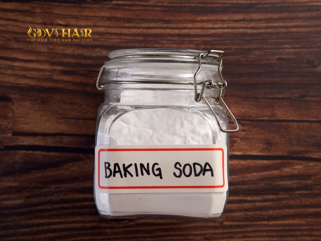 Baking soda mixed with clarifying shampoo creates a mild abrasive