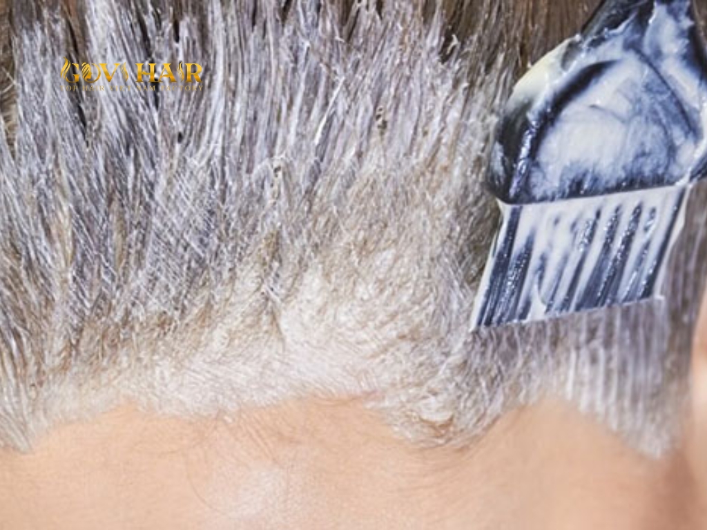 Hair dye stains the scalp