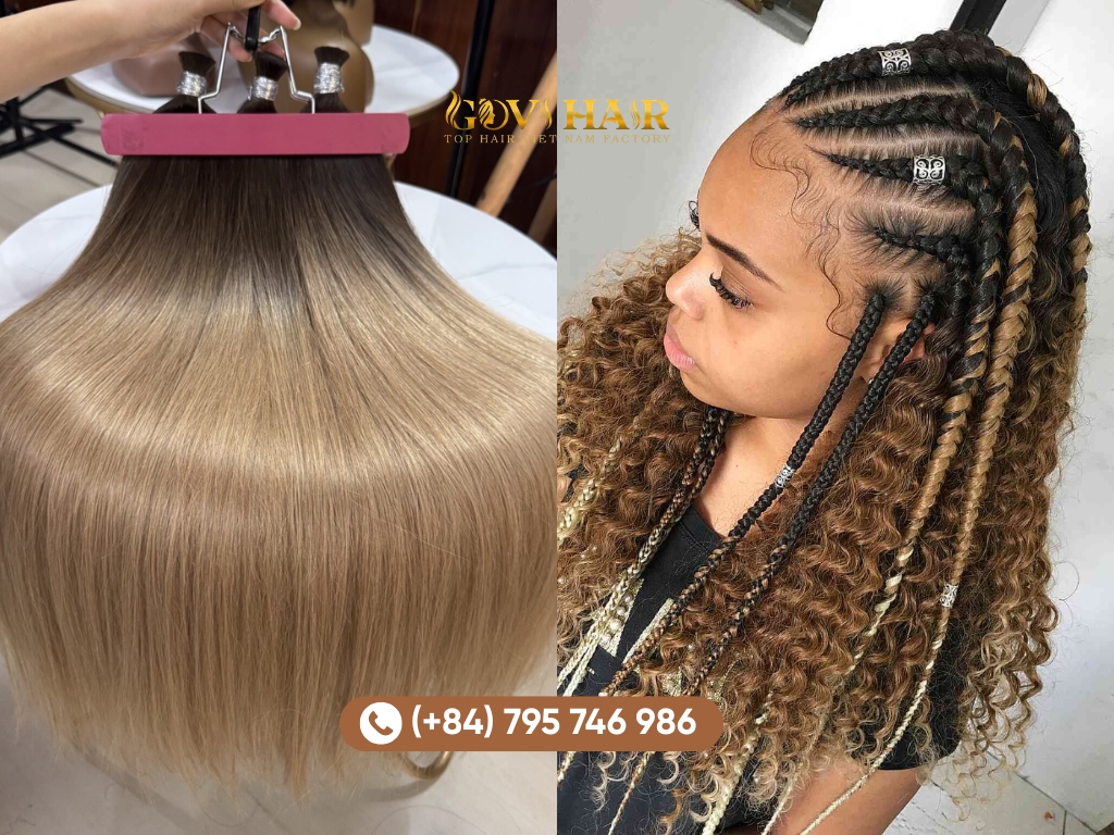 Crochet braids involve cornrowing the natural hair and looping pre-braided