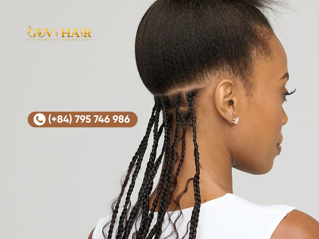 Take a small section of your natural hair at the root