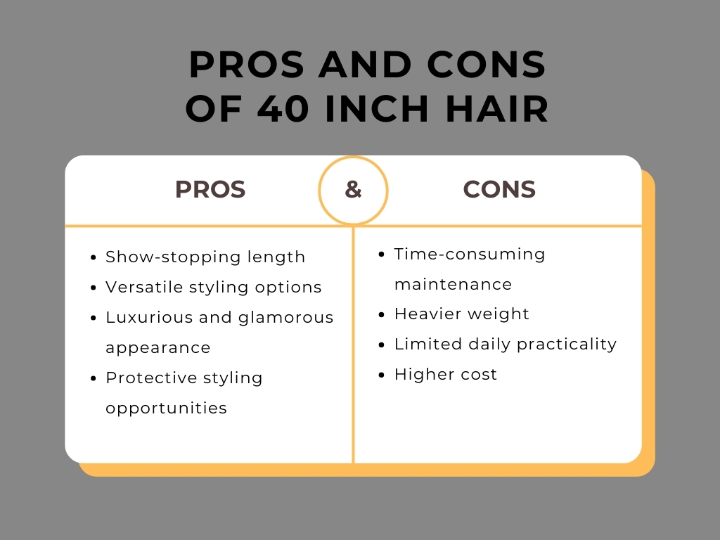 How Long is 40 Inch Hair? Complete Extra Length Guide with Styling Tips 4 Benefits and challenges of extra long hair length