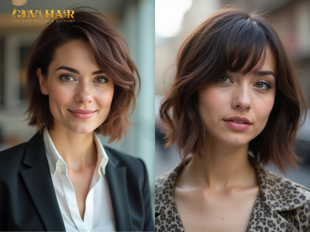 Hairstyles for Oblong Face Shape: Best Styles That Balance Long Faces 7 Textured bob for oblong face shape enhancing facial balance and width