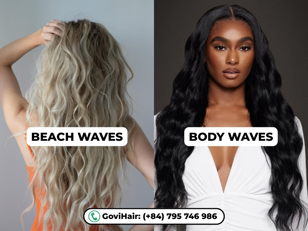 Beach waves and body wave styles with 21 inch hair