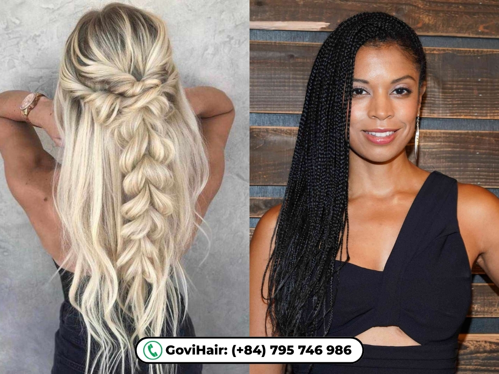 Braids and natural wave hairstyles