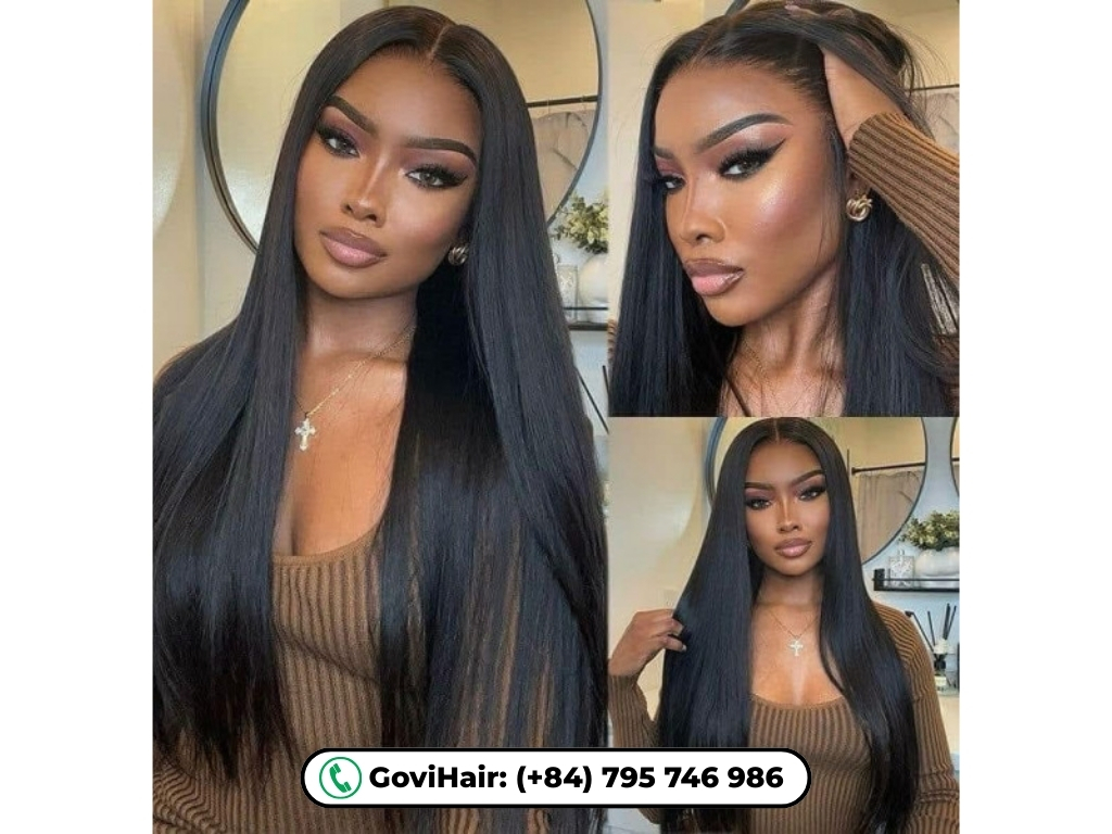 Sleek straight hair