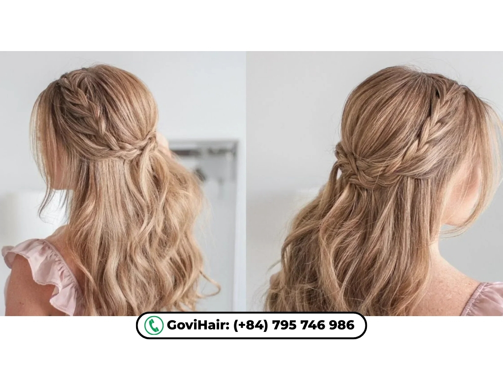 Half up half down hairstyle