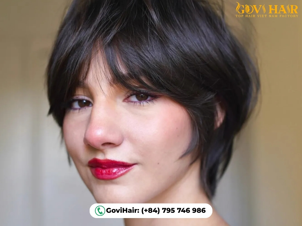 A bold pixie elevates defined high cheekbones