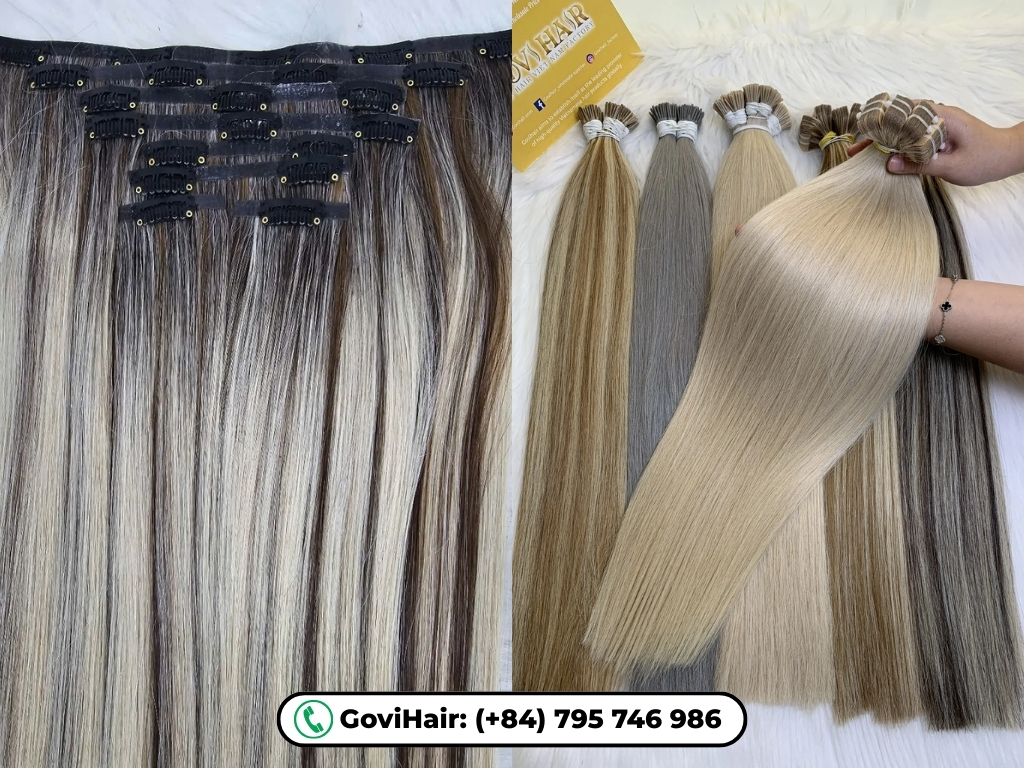 Clip-in and tape-in human hair extension at GoviHair