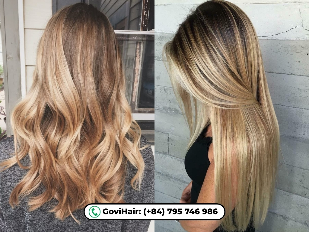 Gold blonde balayage