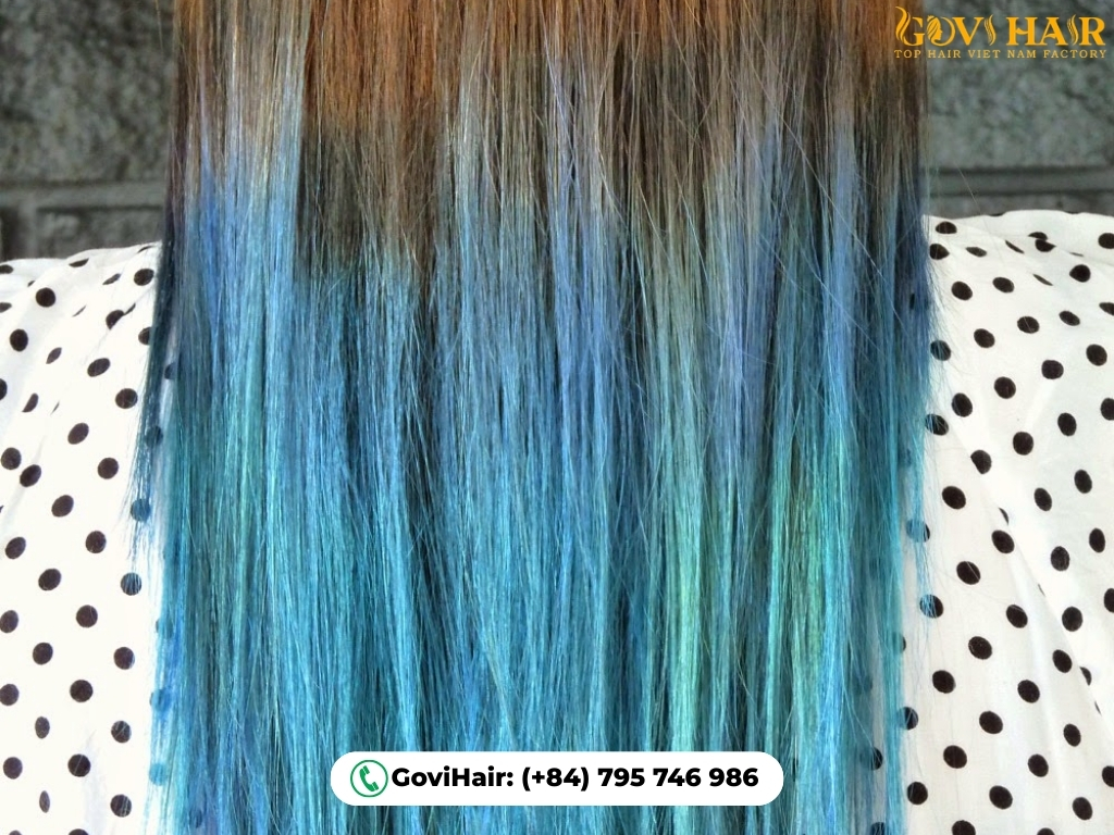 Blue Dip-Dye adds navy tips for a fun, subtle pop