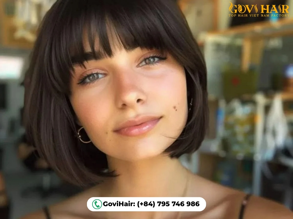 Blunt lines and bangs create striking impact