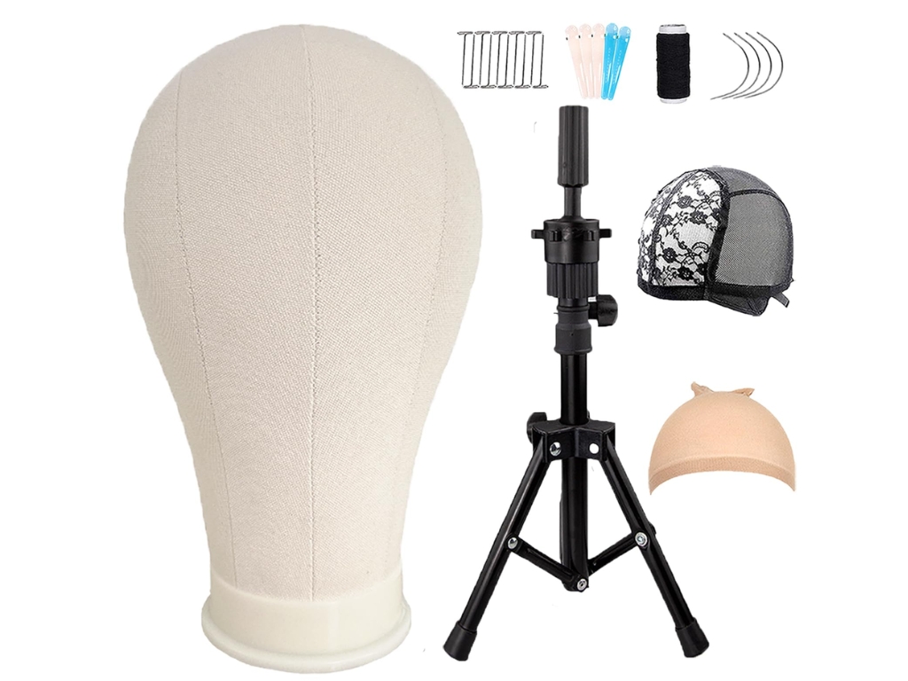 Canvas wig heads are ideal for styling and maintaining the structure of lace front wigs.