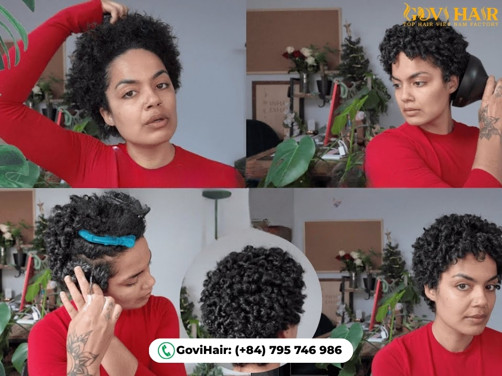 Creating defined finger coils on natural hair