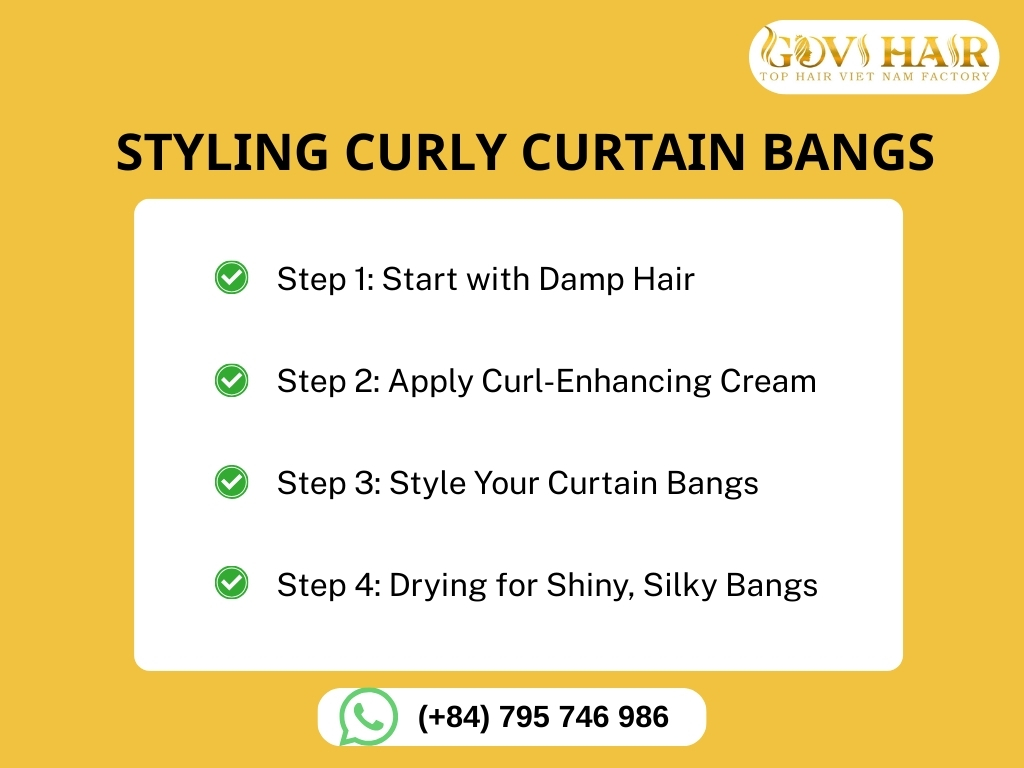 Step-by-Step Guide to Styling Curly Curtain Bangs