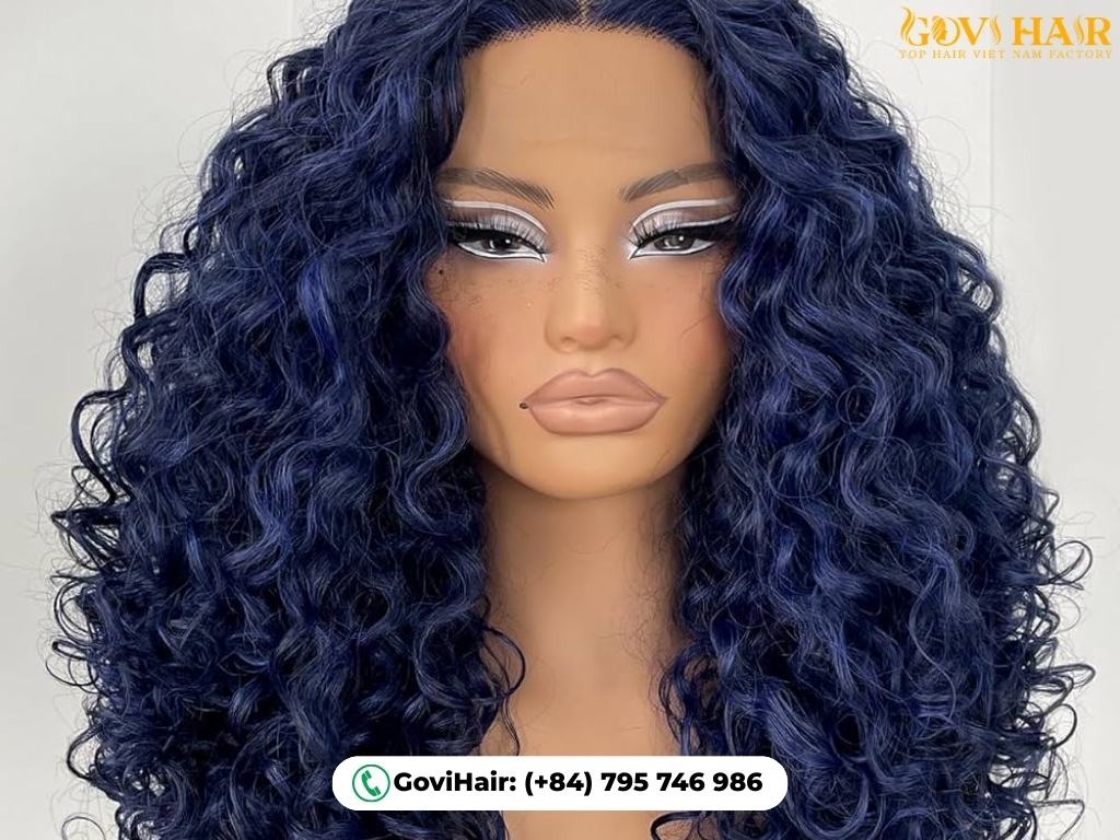 Deep Blue Curly Hair gives rich, vibrant, bouncy curls