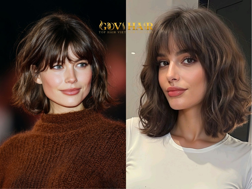 The chin-length French bob is an effortlessly chic take on diamond face shape