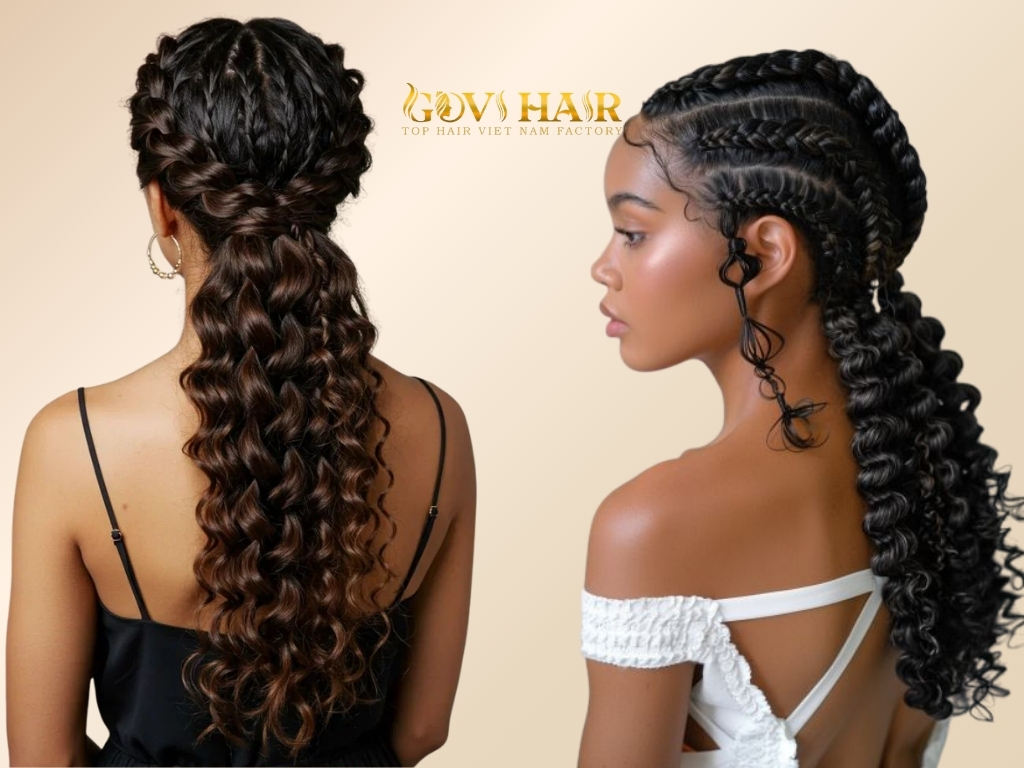 Similar to the top knot, but the top section is pulled back