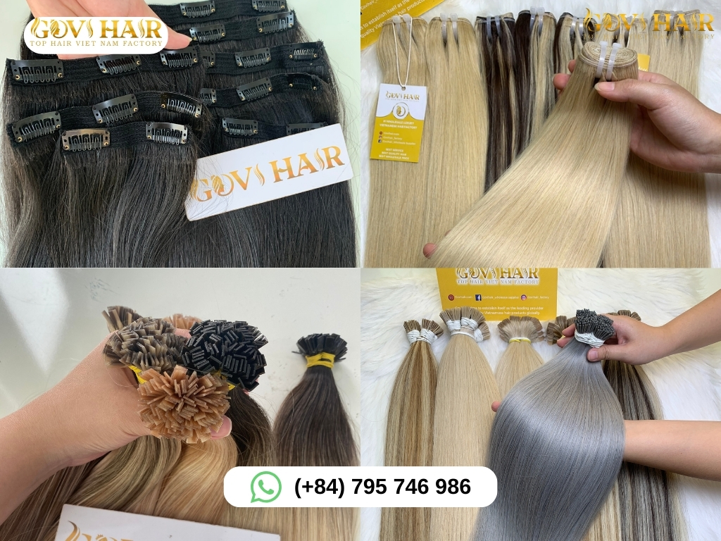 Various hair extension types suitable for braiding, including clip-in, sew-in and Keratin