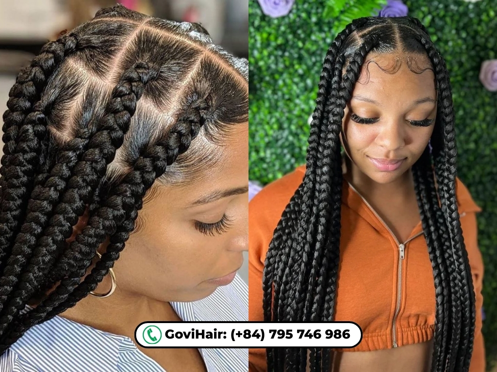 Large knotless braids