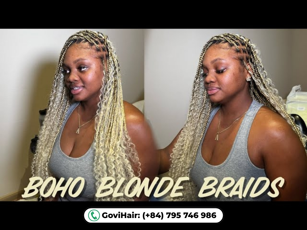 Blonde knotless braids