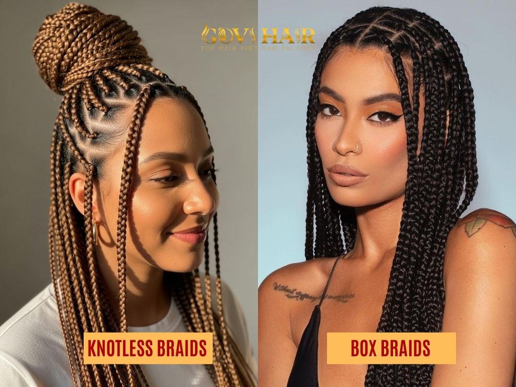 Choosing knotless braids or box braids comes down to personal priorities