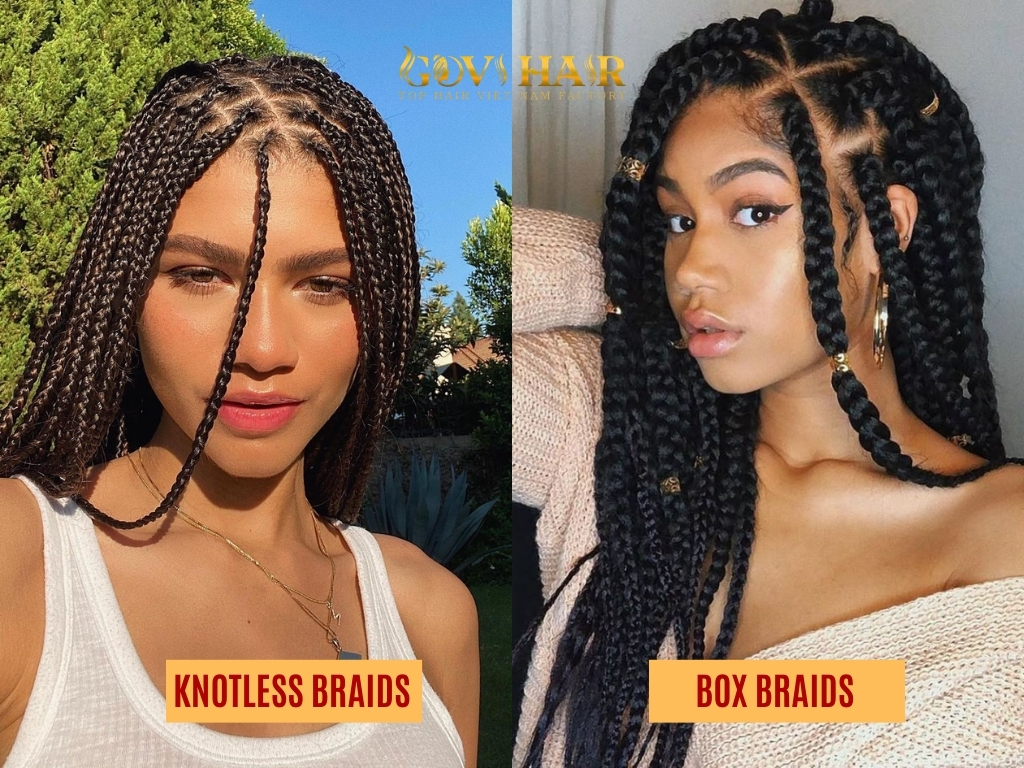 Knotless braids vs Box braids are protective but carry different risks